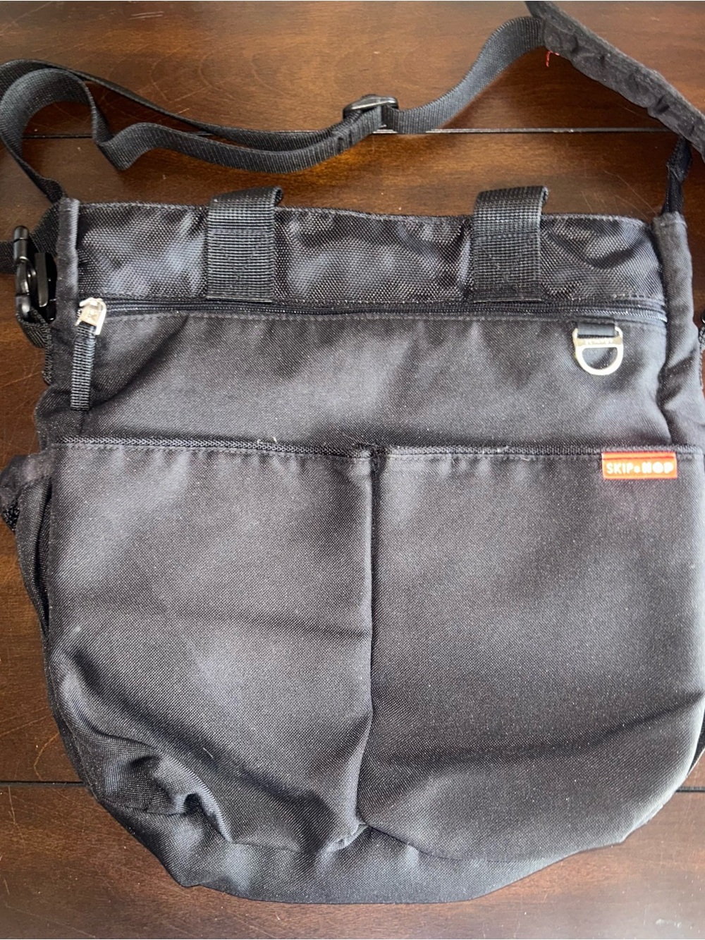 Skip Hop Black Nylon Crossbody Baby Bag